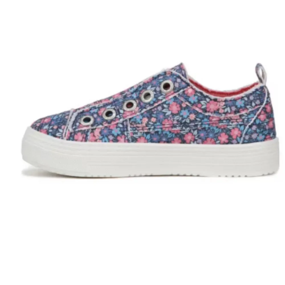 BLOWFISH MALIBU GIRLS’ SUPER PLAY-K SLIP-ON SNEAKERS – INDIGO PINK FLORAL